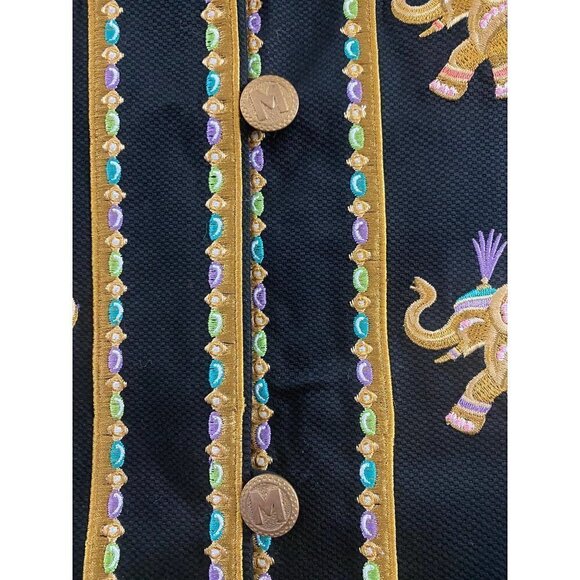 Vintage Bob Mackie Elephant Embroidered Werable Art Button Front Evening Jacket - Picture 13 of 13